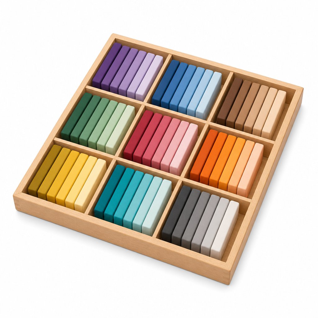 Colour Tablets, a Montessori sensorial material